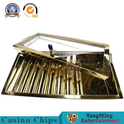 Toebehoren van Chip Tray For Private Clubs Metal Chip Box Poker Table Table van de titanium de Gouden Enige Laag Plateren Gesloten