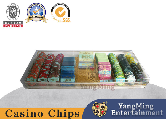 9 de Lijstbovenkant Chip Tray With Acrylic Handle van het compartimenten Afsluitbare Baccarat