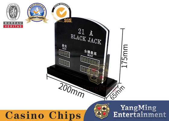 Acrylgravering Baccarat Black Jack Poker Game Countertop LED Elektronisch Beperkt Rode Kaart