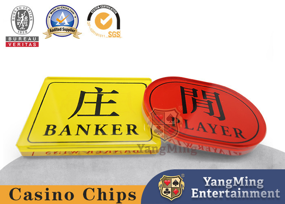 Crystal Acrylic Bet Board Baccarat-Bankier van de het Spel de Rode en Gele Speler van de Casinolijst