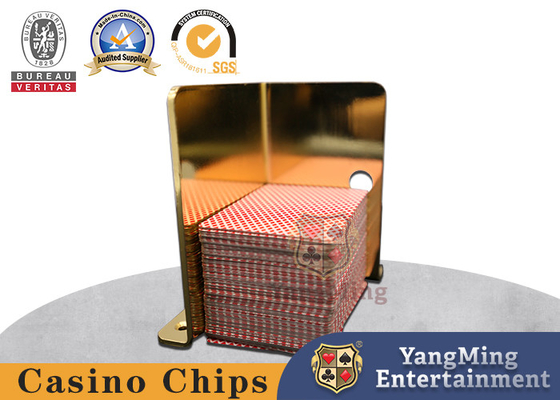 Metalen pokerkaarthouder met elektroplatering Goud Uiterlijk Casino Game Desktop Pin Holder