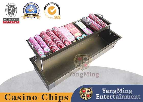 Baccarat 12 het Metaal Materiële Rechthoekige Pook Chip Tray With Lock van het Rijenblackjack