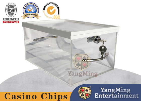 Transparante acryl gordel vergrendeling maken Baccarat Niuniu Black Jack gaming tafel schrootkaart Giveaway Box
