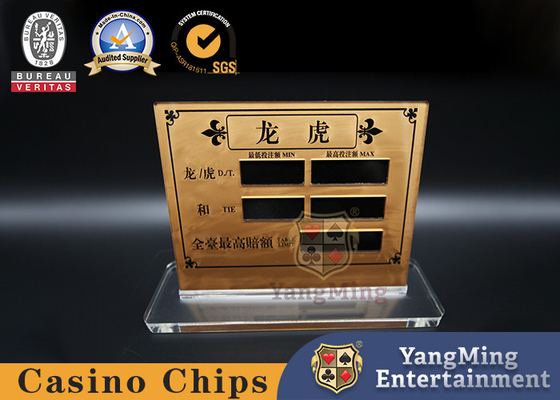 Doorschijnende acryl goud baccarat poker gametabel tabel gokken displaykaart